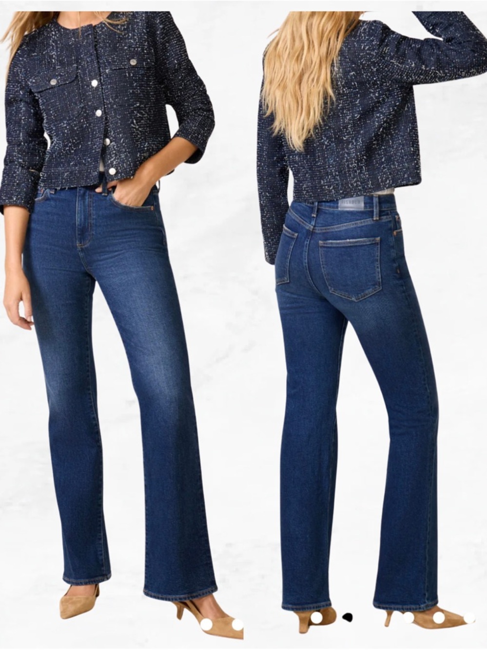 Evereve Pistola Evie High Rise Slim Bootcut Jean 29P NWOT Dark Blue Wash